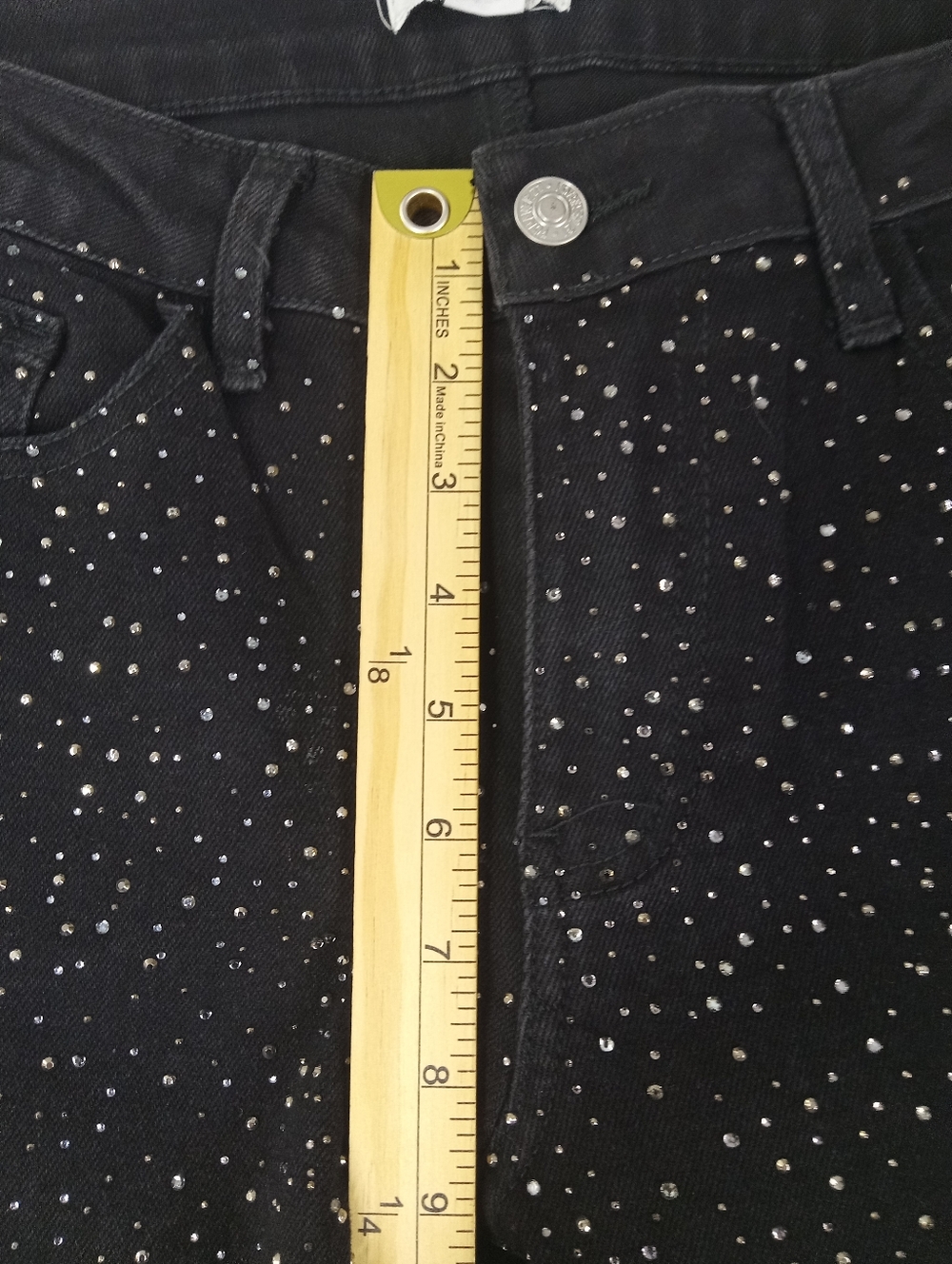 Forever 21 Black Rhinestone Flare Jeans Size 30X30 - Picture 9 of 12